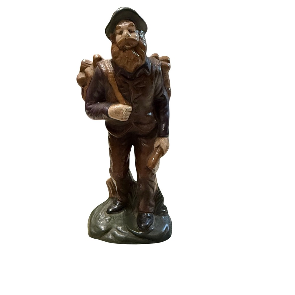 Vintage Woodcutter Statue Figurine Lumberjack Folk Art Cabin Decor